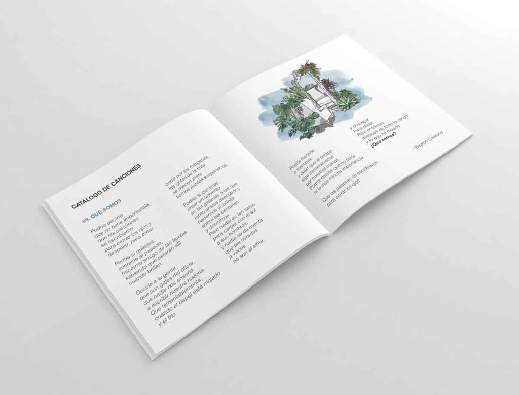 Diseño disco BONHOMIA: "Reflejo Natural" diseñado e ilustrado por Eva Cortés