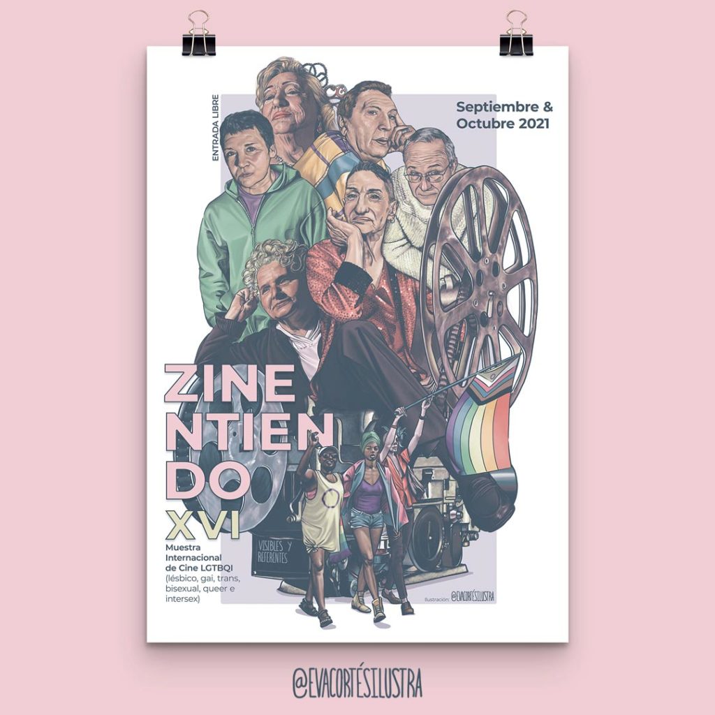 Diseño campaña Zinentiendo LGTBIQ+ por Eva Cortés Ilustra