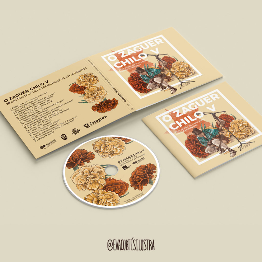 En este diseño se observa la ilustración de una mujer joven, vestida con le traje regional de Aragón, acuclillada elegantemente mientras orina y sujeta a un soporte de micrófono del que cuelga una bota de vino donde pone "IxoRai" ella está rodeada de claveles, flor que se suele regalar el día de Aragón en San Jorge y de fondo una estrella roja. La composición e idea de este diseño es homenajear un disco de un histórico grupo aragonés: "Ixo Rai".