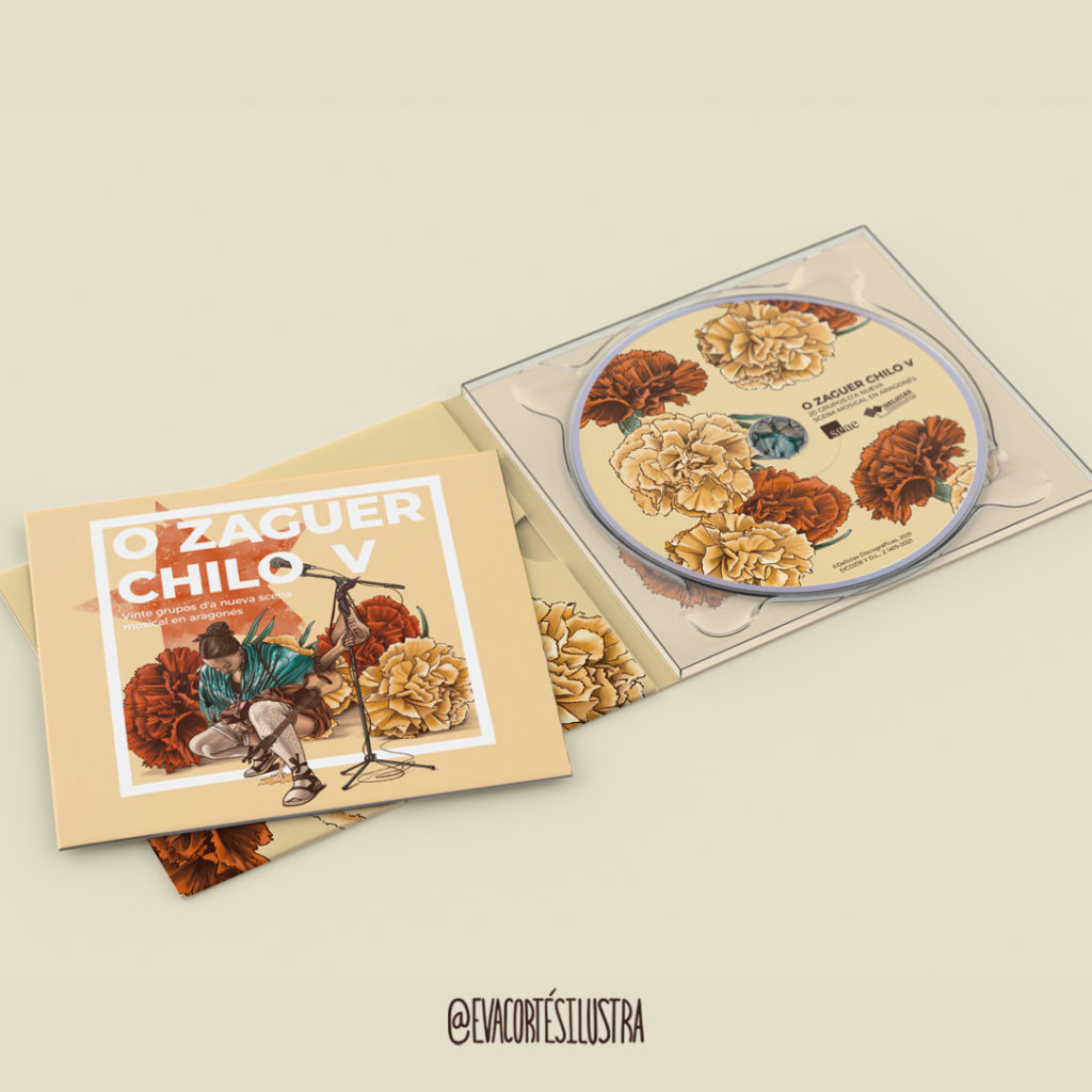 En este diseño se observa la ilustración de una mujer joven, vestida con le traje regional de Aragón, acuclillada elegantemente mientras orina y sujeta a un soporte de micrófono del que cuelga una bota de vino donde pone "IxoRai" ella está rodeada de claveles, flor que se suele regalar el día de Aragón en San Jorge y de fondo una estrella roja. La composición e idea de este diseño es homenajear un disco de un histórico grupo aragonés: "Ixo Rai".